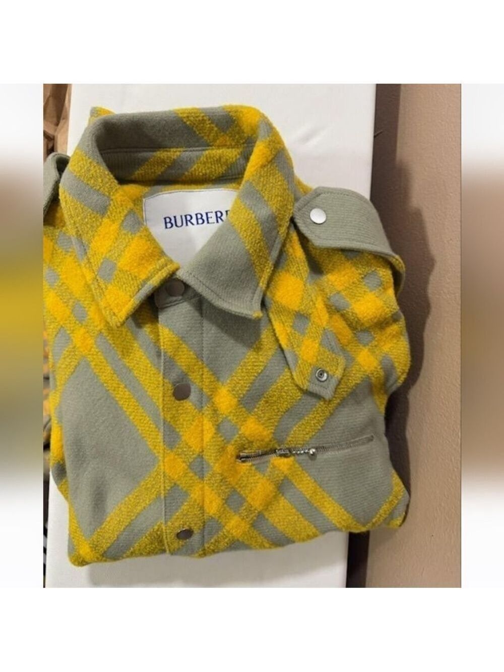 Burberry Check Plaid Pattern Wool Blend Jacket, Size 8 - Picture 13 of 16